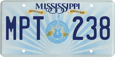 MS license plate MPT238