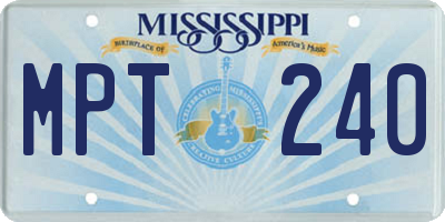 MS license plate MPT240
