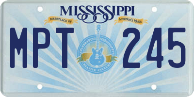 MS license plate MPT245