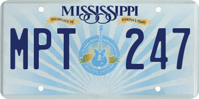 MS license plate MPT247