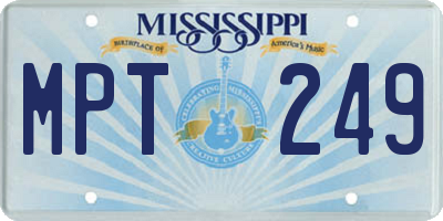 MS license plate MPT249