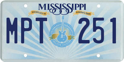 MS license plate MPT251