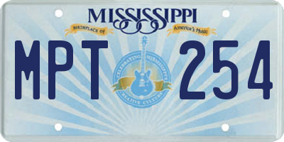 MS license plate MPT254