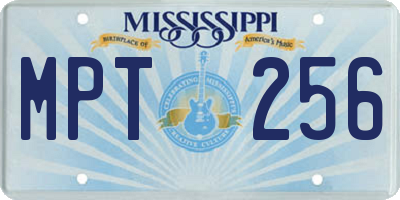 MS license plate MPT256