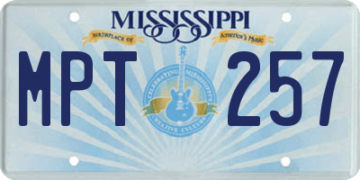 MS license plate MPT257