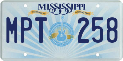 MS license plate MPT258