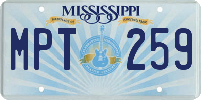 MS license plate MPT259