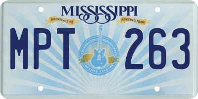 MS license plate MPT263