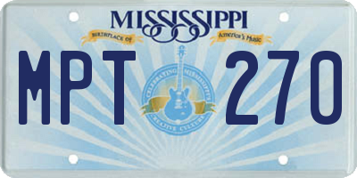MS license plate MPT270