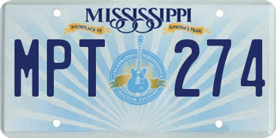 MS license plate MPT274