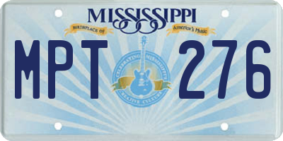 MS license plate MPT276