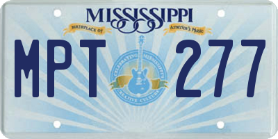 MS license plate MPT277