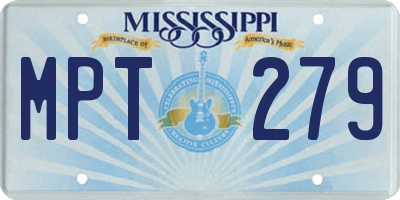 MS license plate MPT279