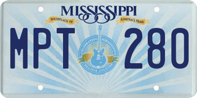 MS license plate MPT280