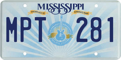 MS license plate MPT281