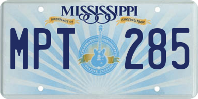 MS license plate MPT285