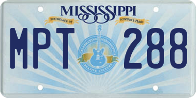 MS license plate MPT288