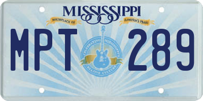 MS license plate MPT289