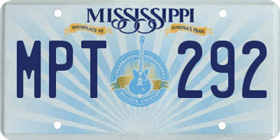 MS license plate MPT292