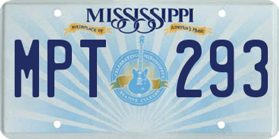 MS license plate MPT293