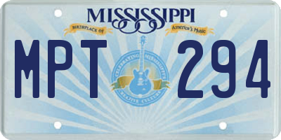 MS license plate MPT294