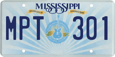 MS license plate MPT301
