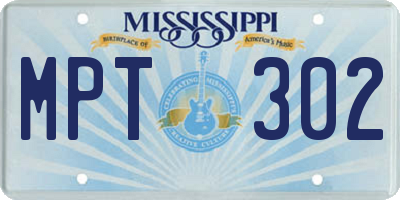 MS license plate MPT302