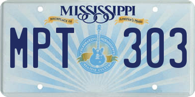 MS license plate MPT303