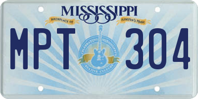 MS license plate MPT304