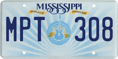MS license plate MPT308