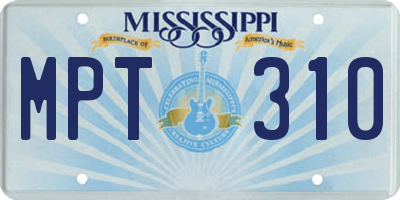 MS license plate MPT310