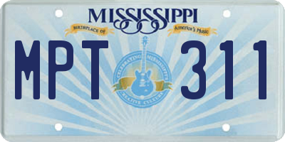 MS license plate MPT311