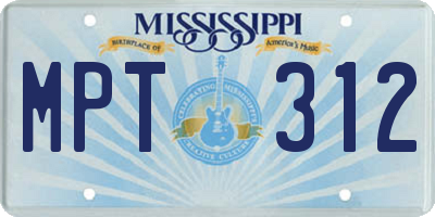 MS license plate MPT312