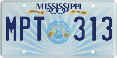 MS license plate MPT313