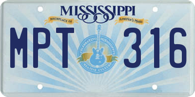 MS license plate MPT316