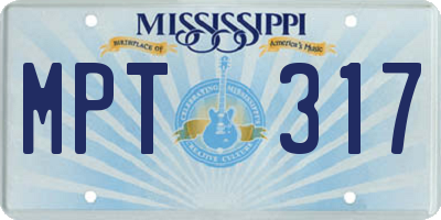MS license plate MPT317