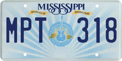 MS license plate MPT318
