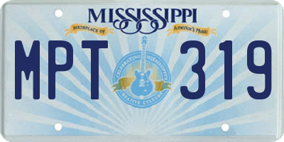 MS license plate MPT319