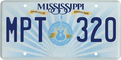MS license plate MPT320