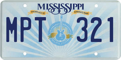 MS license plate MPT321
