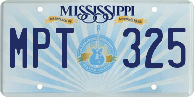 MS license plate MPT325