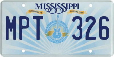 MS license plate MPT326