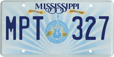 MS license plate MPT327