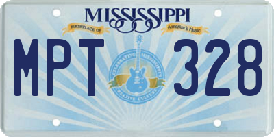 MS license plate MPT328