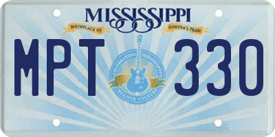 MS license plate MPT330