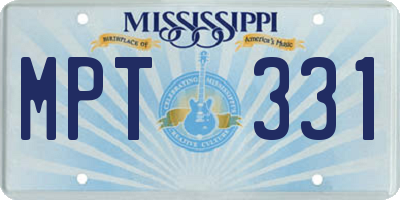 MS license plate MPT331