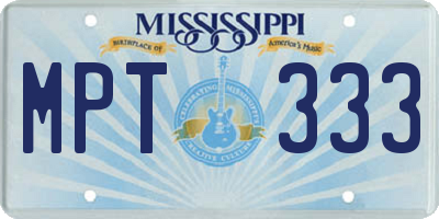 MS license plate MPT333