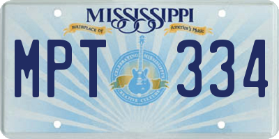 MS license plate MPT334