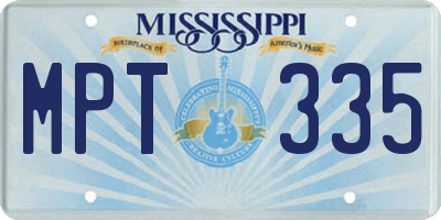 MS license plate MPT335