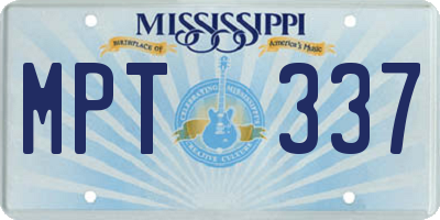 MS license plate MPT337